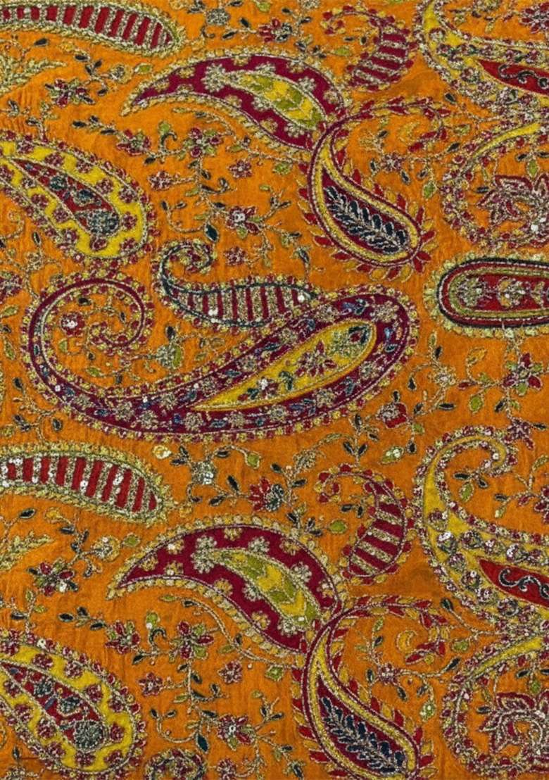 Orange Printed Crepe Sharara Set - Indya