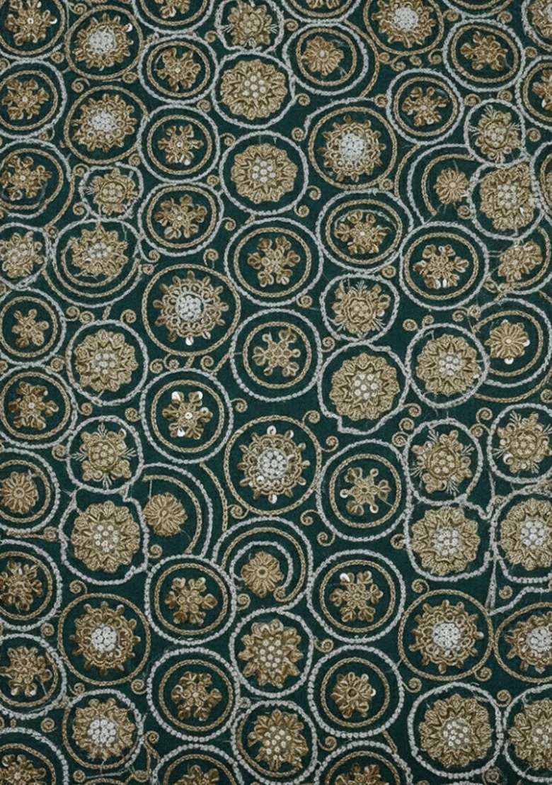 Bottle Green Embroidered Crepe Sharara Set - Indya