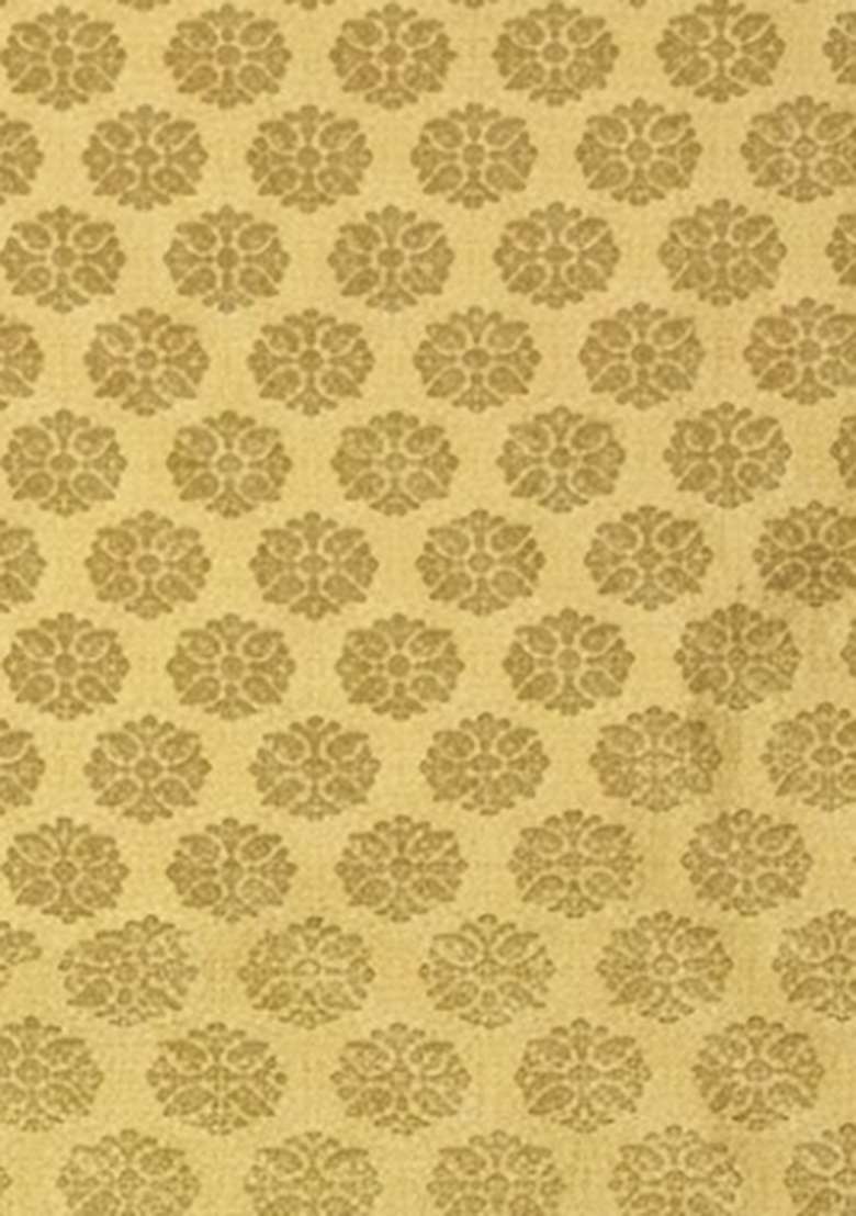 Mustard Jacquard Jacquard A Line Kurta Set - Indya