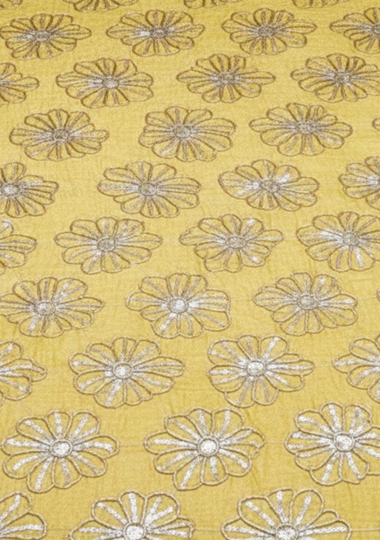 Mustard Sequin Silk Sharara Set - Indya