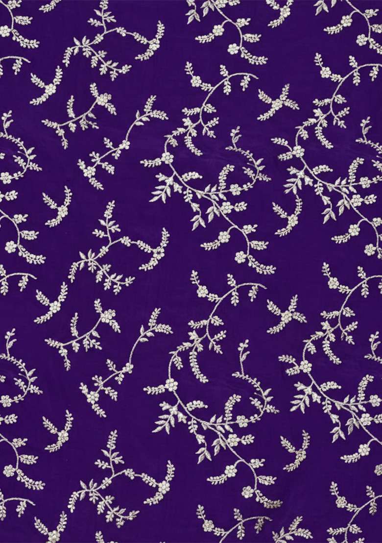 Royal Purple Embroidered Crepe Sharara Set - Indya