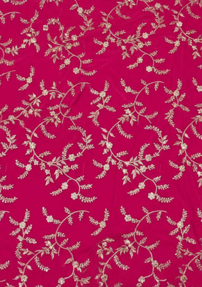 Rani Pink Embroidered Crepe Sharara Set - Indya