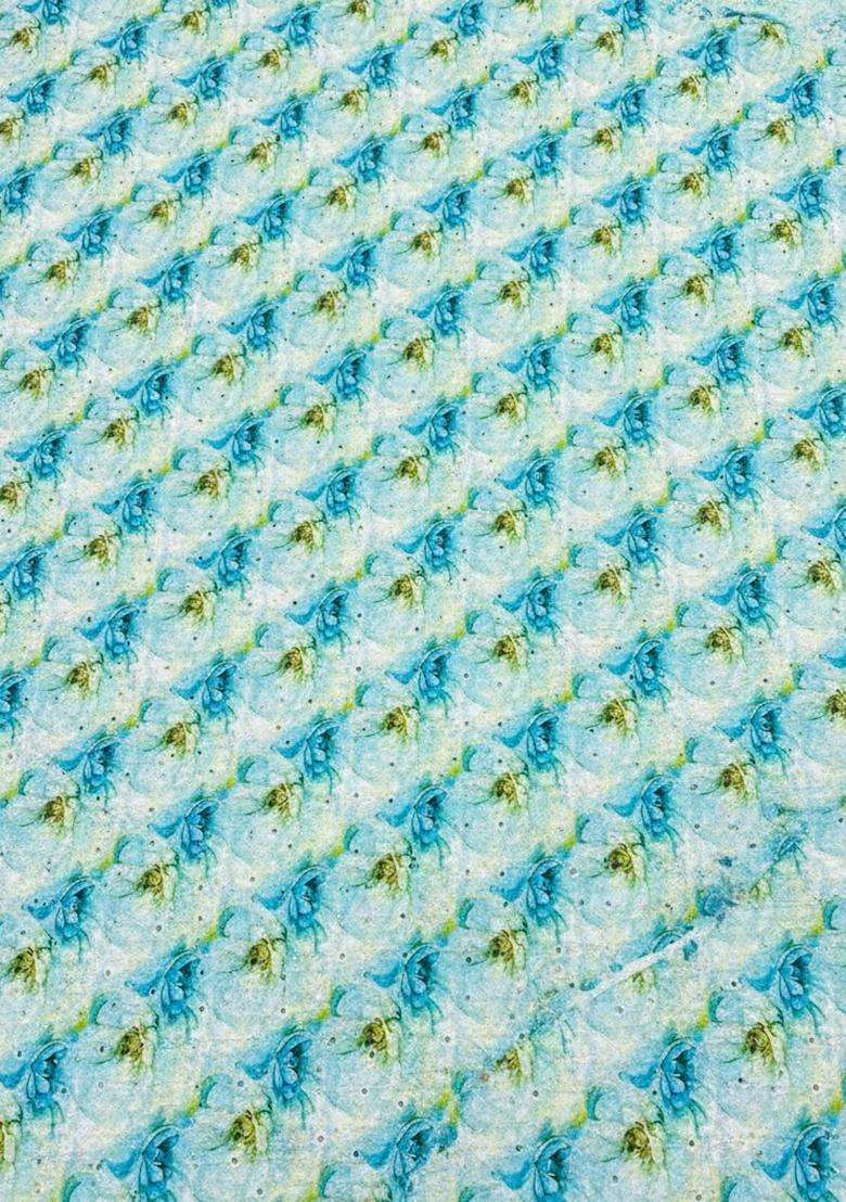 Powder Blue Jacquard Georgette Sharara Set - Indya