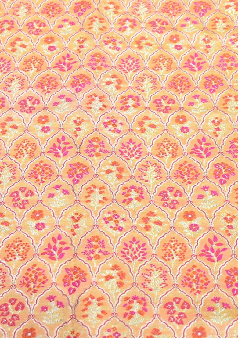 Peach Zari Satin Sharara Set - Indya
