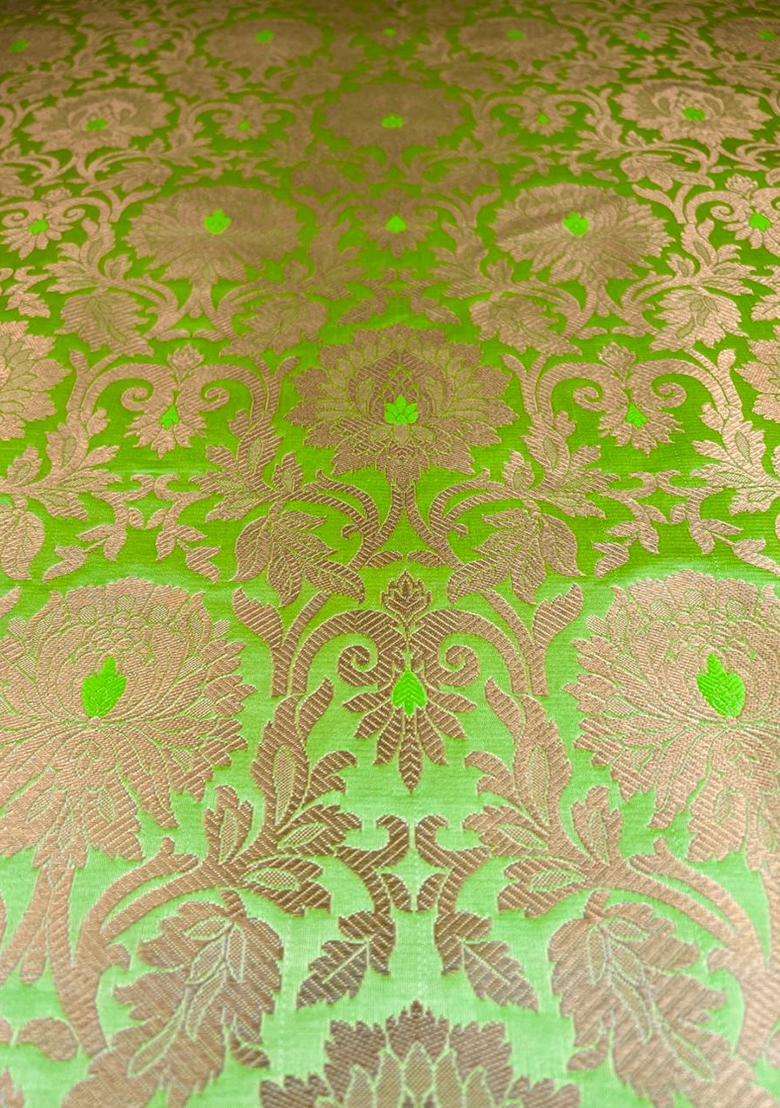 Green Silk Blend Kurta Set - Indya