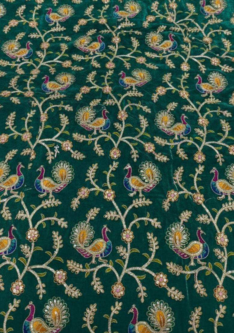 Green Floral Print Crepe Sharara Set - Indya