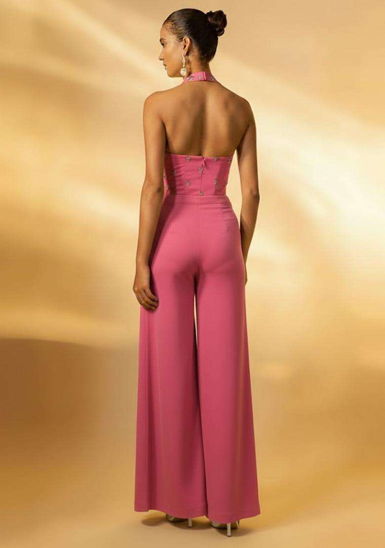 Pink Sequin Chinon Fusion Set - Indya