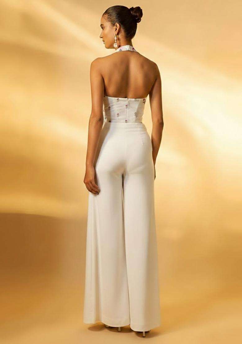White Sequin Chinon Fusion Set - Indya