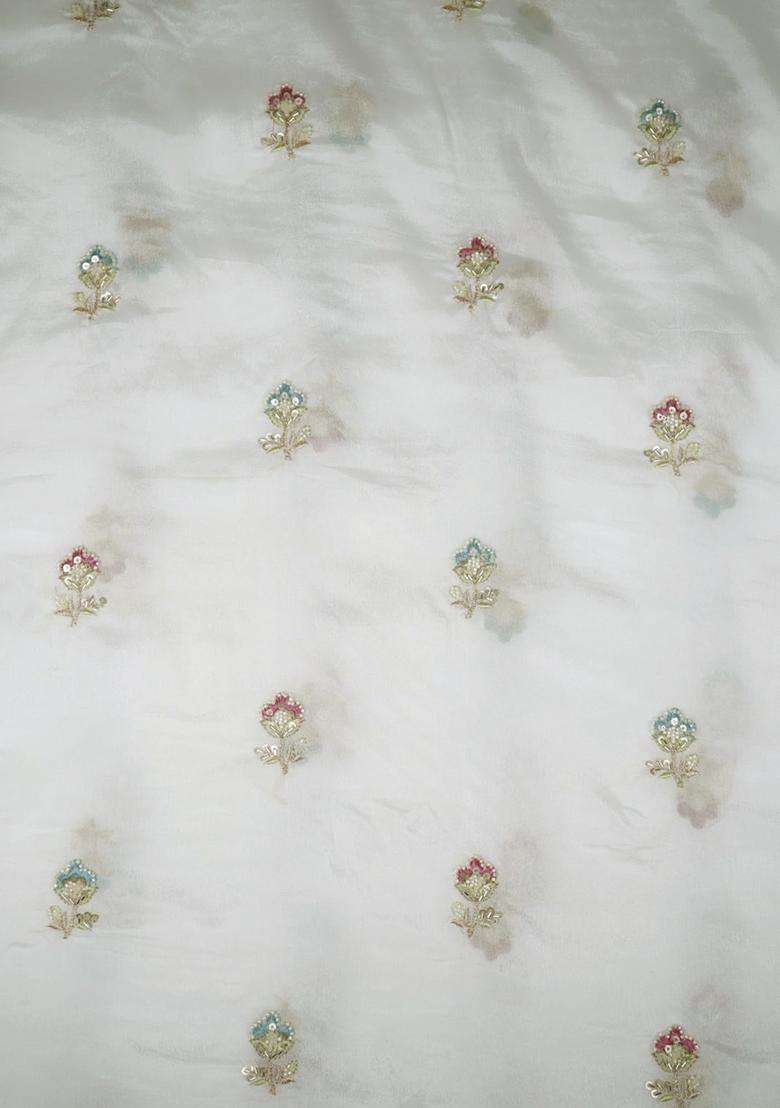 White Sequin Chinon Fusion Set - Indya