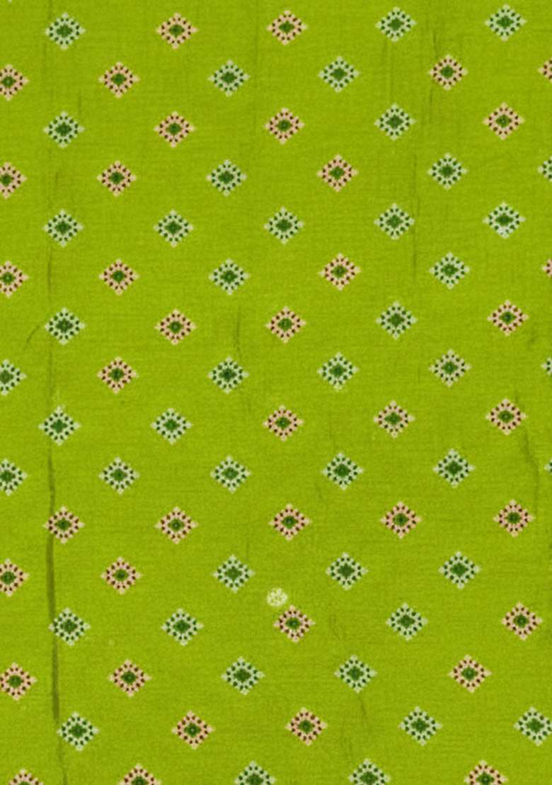 Lime Green Booti Print Chinon Sharara Set - Indya