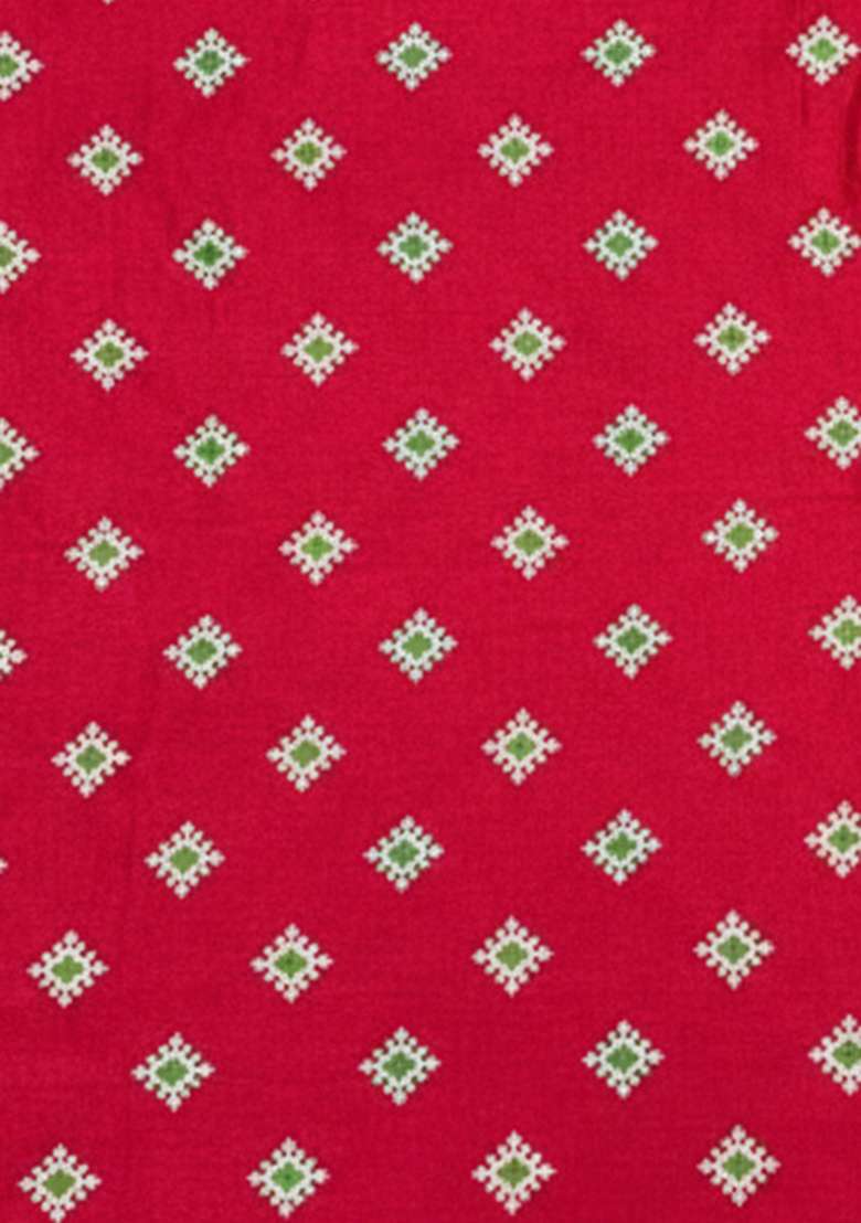 Red Booti Print Chinon Sharara Set - Indya