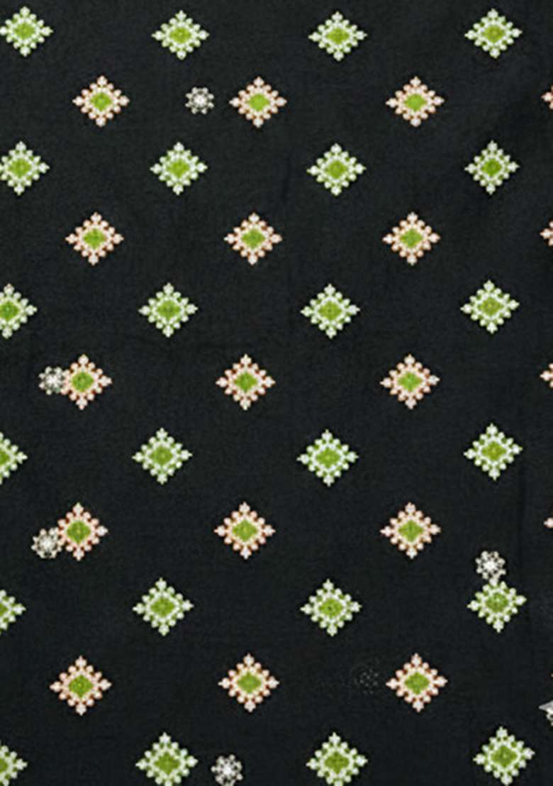 Black Booti Print Chinon Sharara Set - Indya