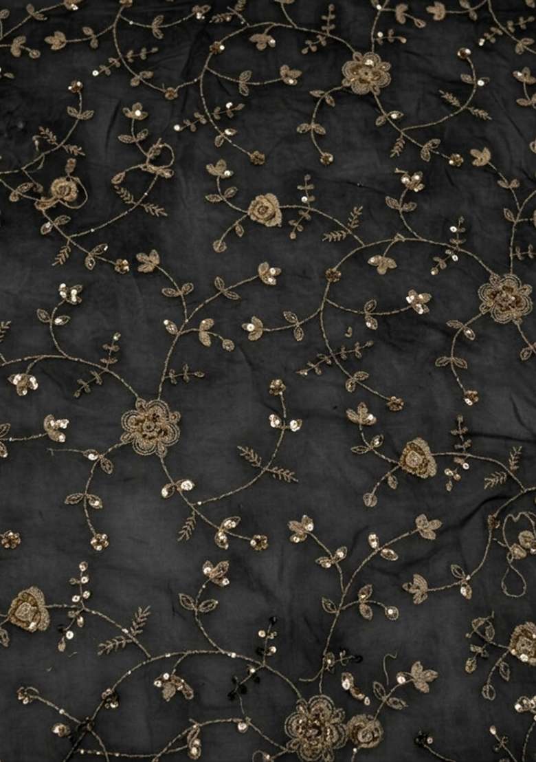 Black Sequin Crepe Sharara Set - Indya