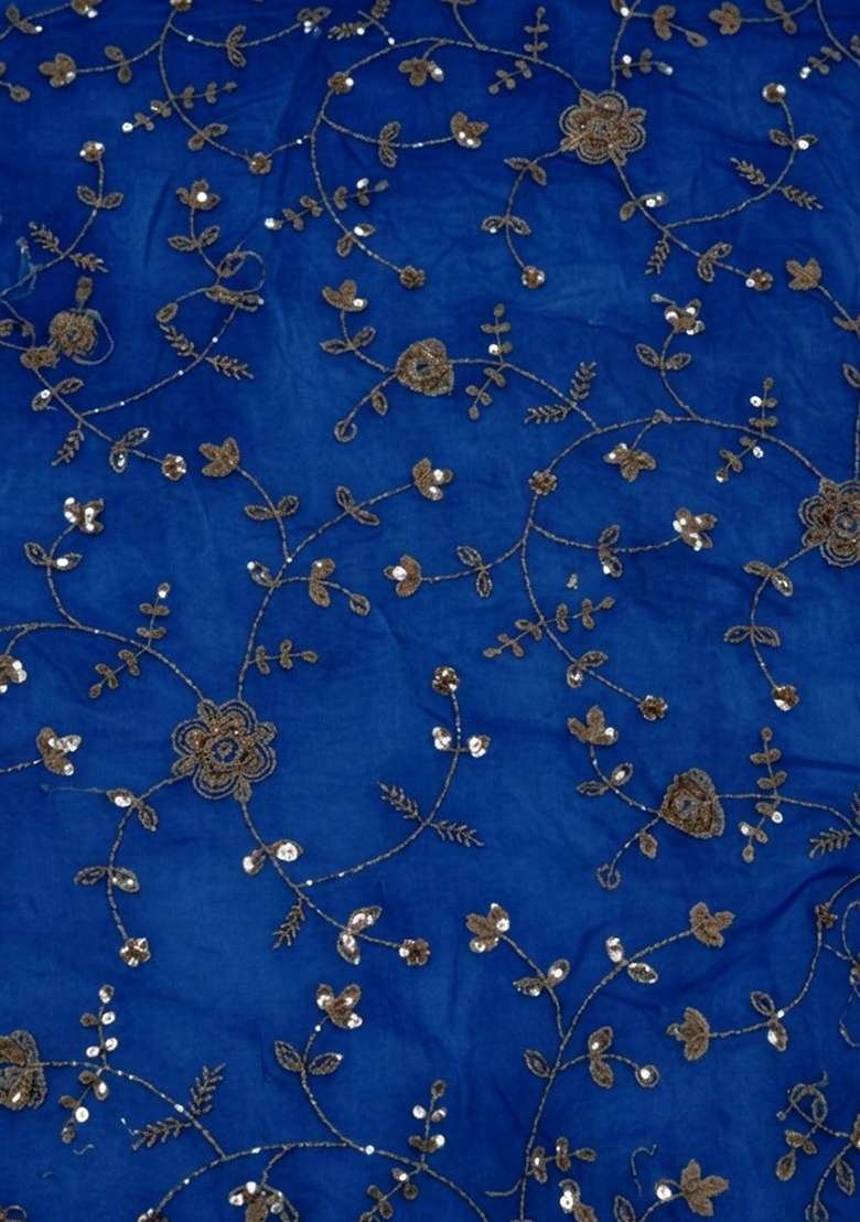 Blue Sequin Crepe Sharara Set - Indya