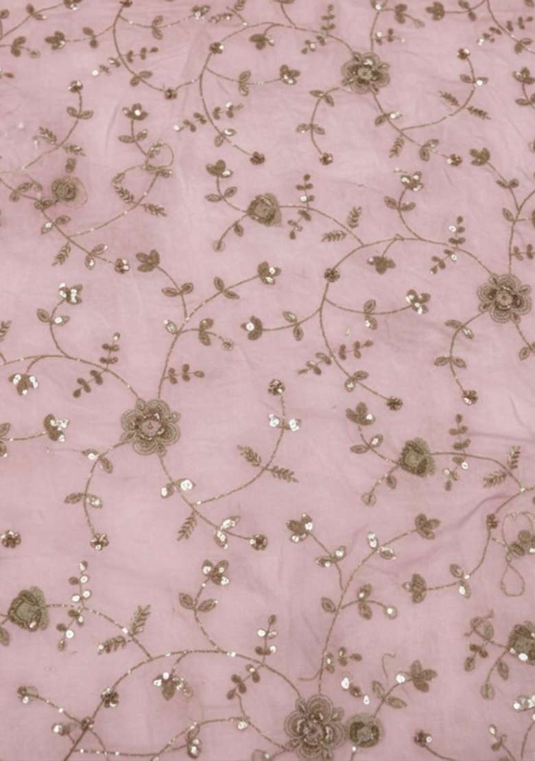Pink Sequin Crepe Sharara Set - Indya
