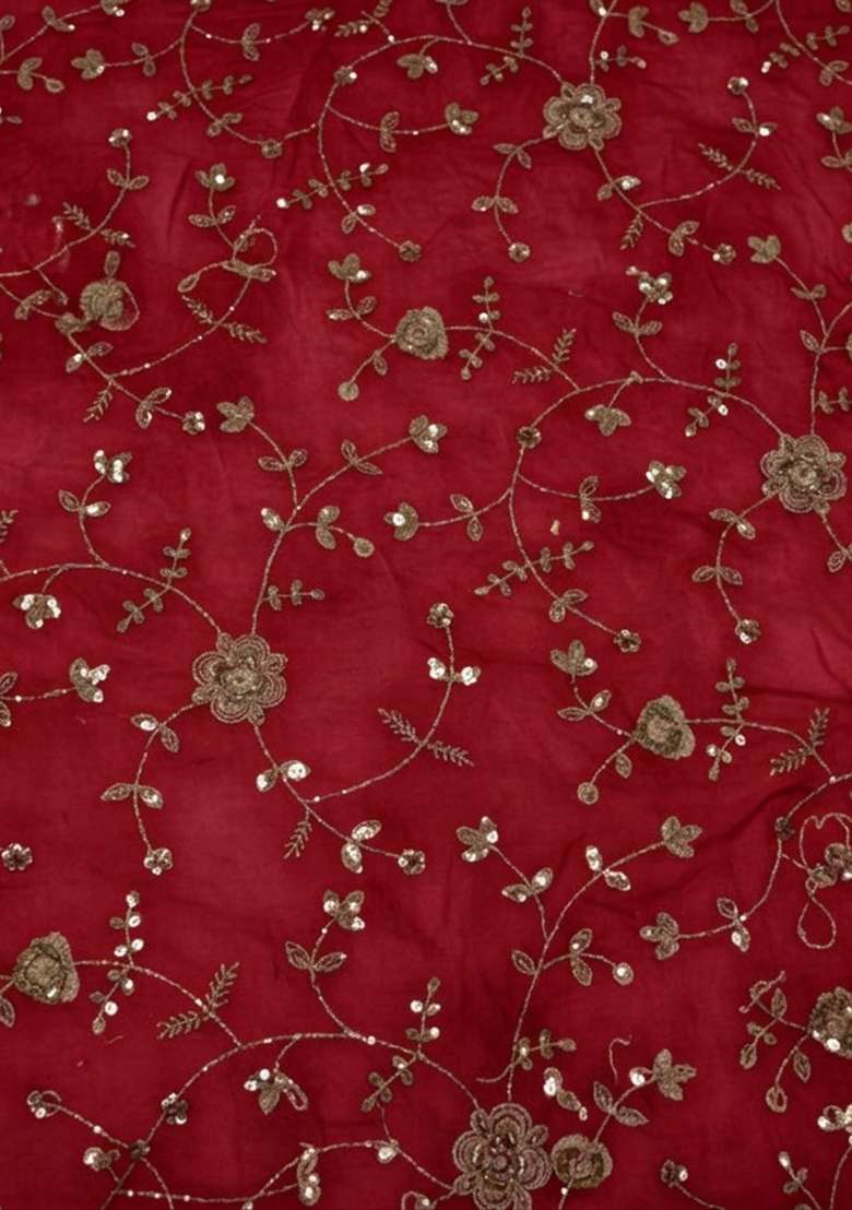 Red Sequin Crepe Sharara Set - Indya