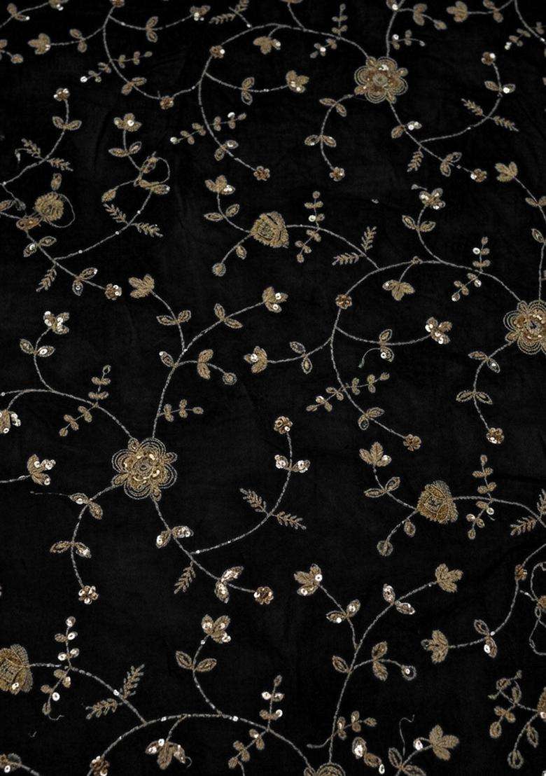 Black Sequin Crepe Sharara Set - Indya