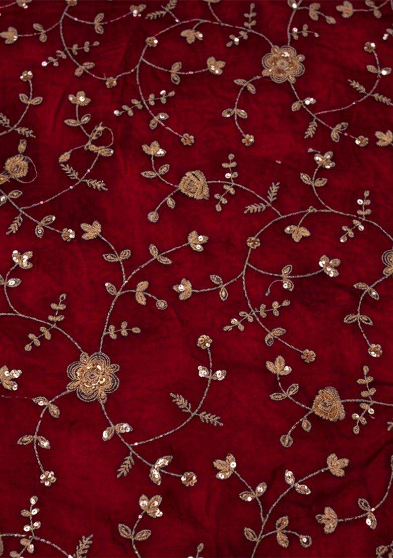 Red Sequin Crepe Sharara Set - Indya