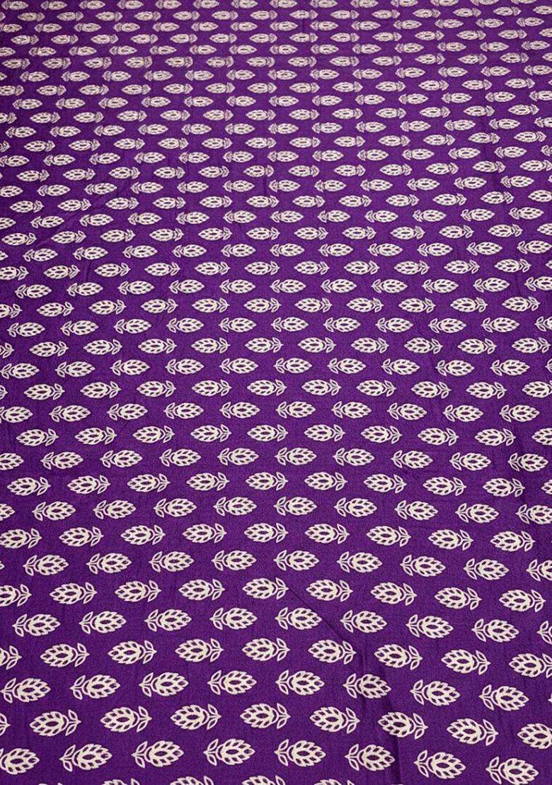 Royal Purple Booti Print Satin Sharara Set - Indya
