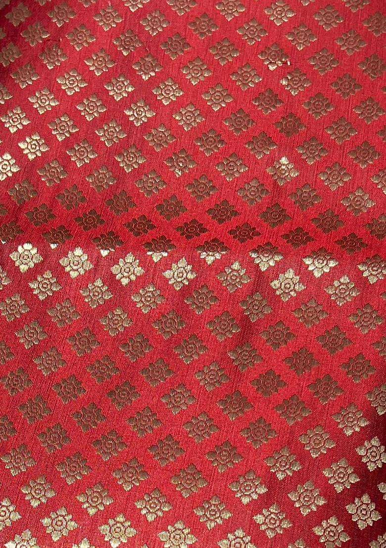 Red Brocade Sharara Set - Indya