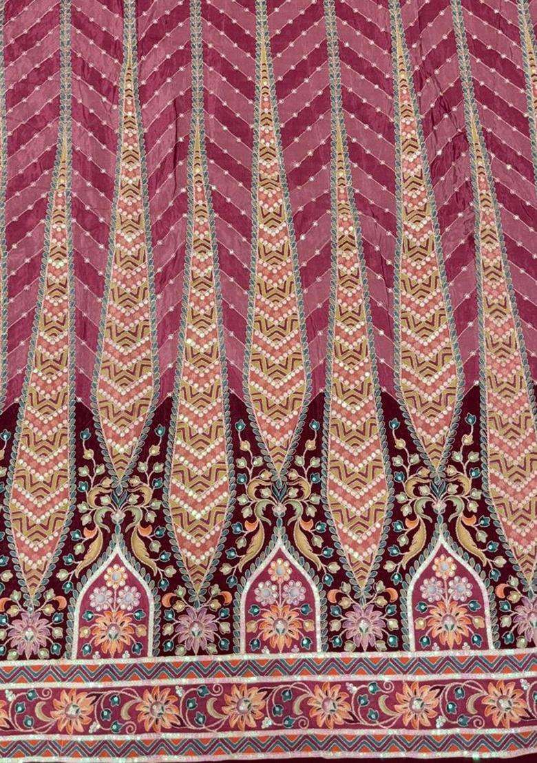 Pink Sequin Crepe Sharara Set - Indya