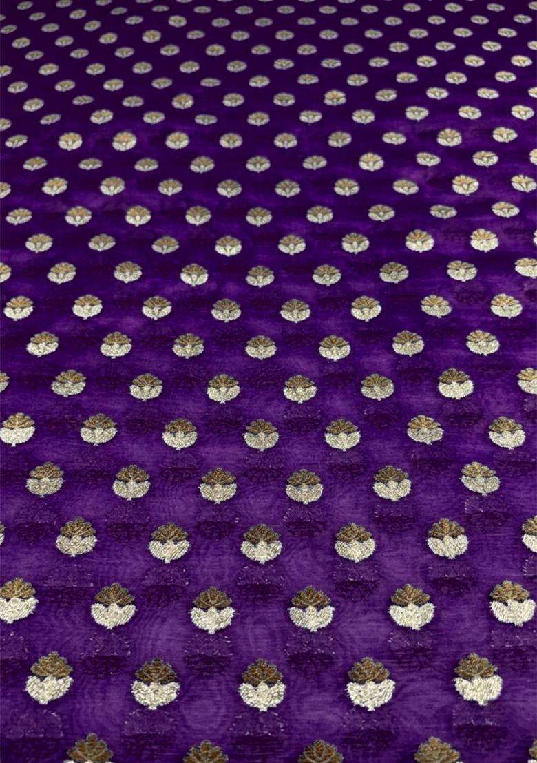 Purple Chanderi Sharara Set - Indya