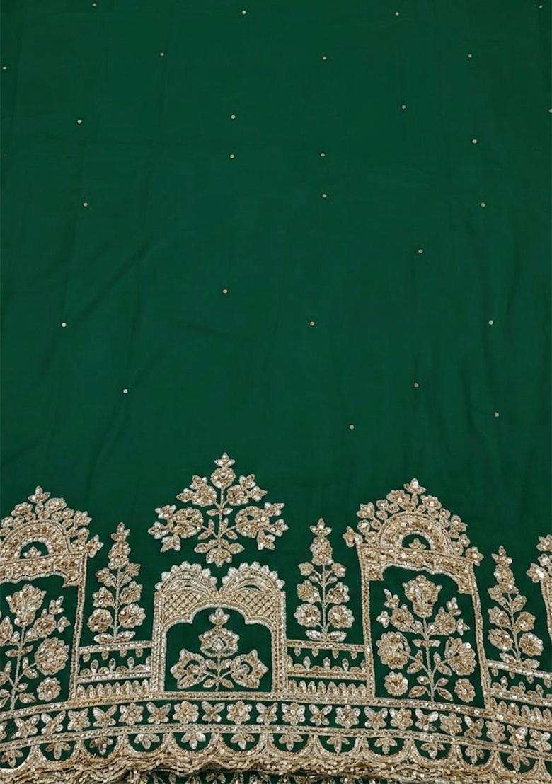 Green Chinon Sharara Set - Indya