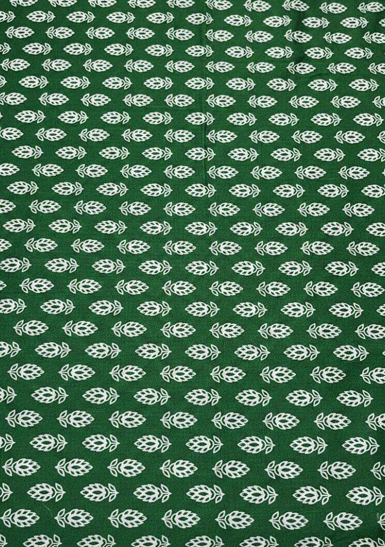 Bottle Green Printed Satin Sharara Set - Indya