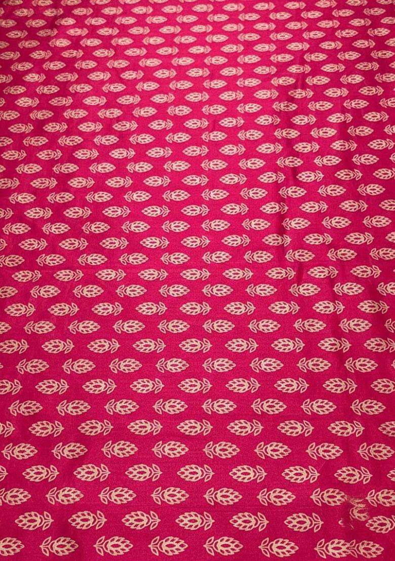 Pink Printed Satin Sharara Set - Indya