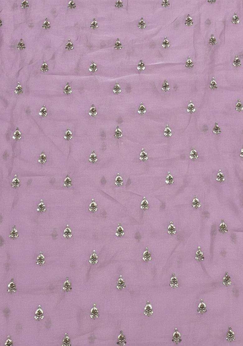 Lavender Printed Silk Sharara Set - Indya
