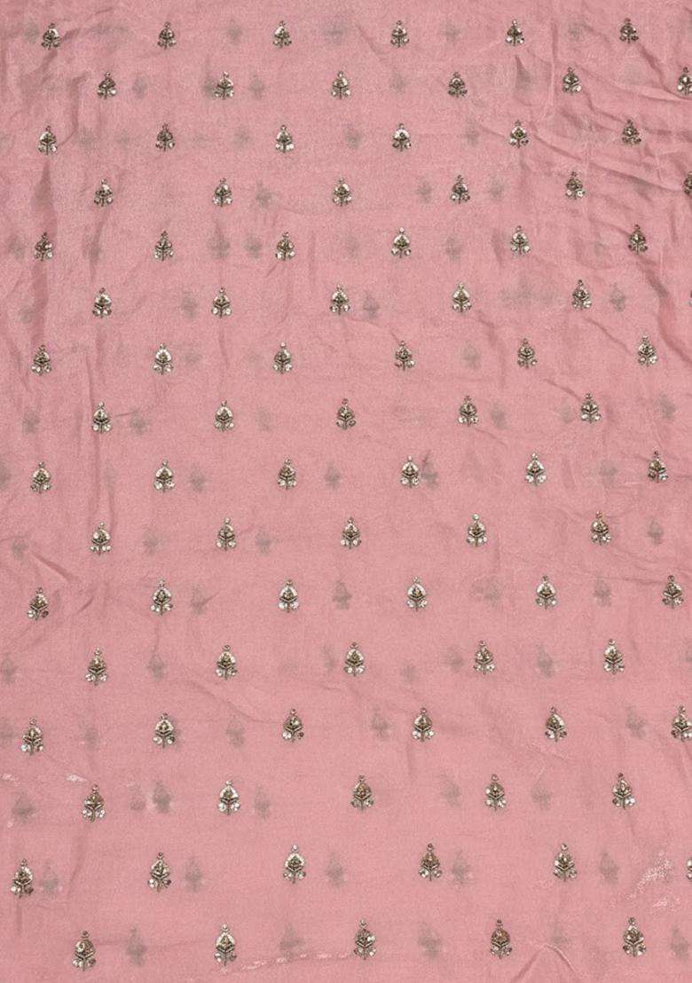 Light Pink Printed Silk Sharara Set - Indya