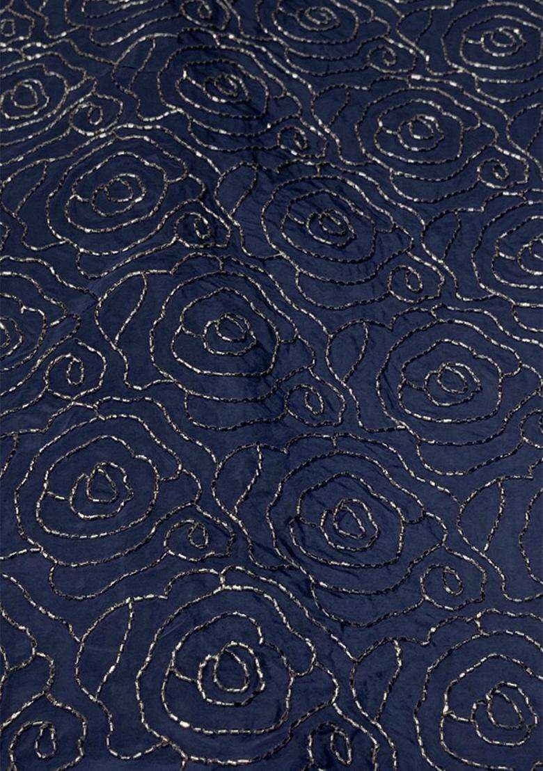 Navy Blue Sequin Shimmer Sharara Set - Indya