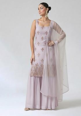 Lavender Sequin Shimmer Sharara Set