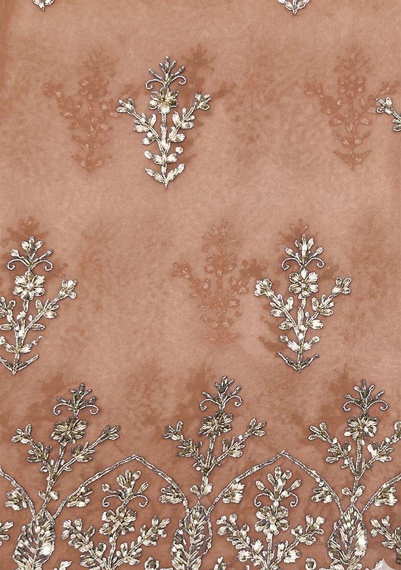 Peach Sequin Shimmer Sharara Set - Indya