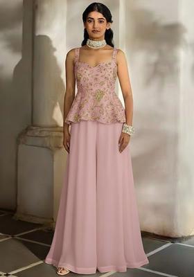 Rose Pink Sequin Net Fusion Set