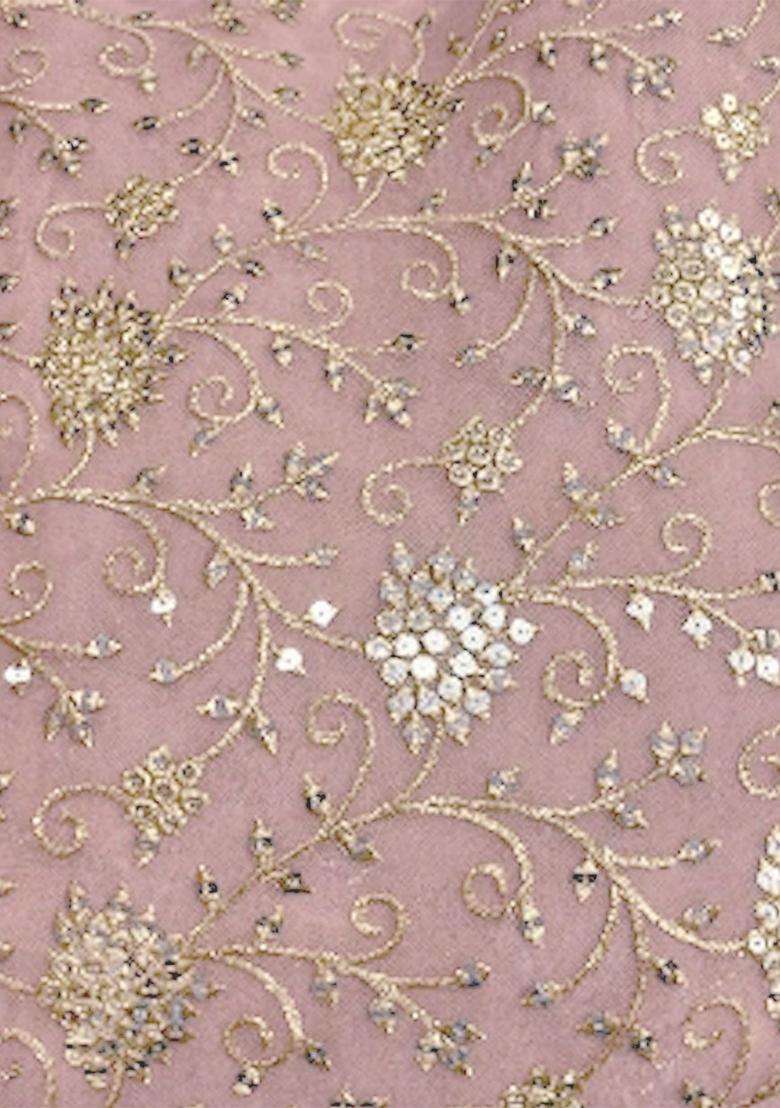 Dusty Pink Sequin Net Fusion Set - Indya