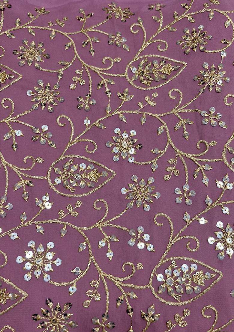 Lavender Sequin Net Sharara Set - Indya