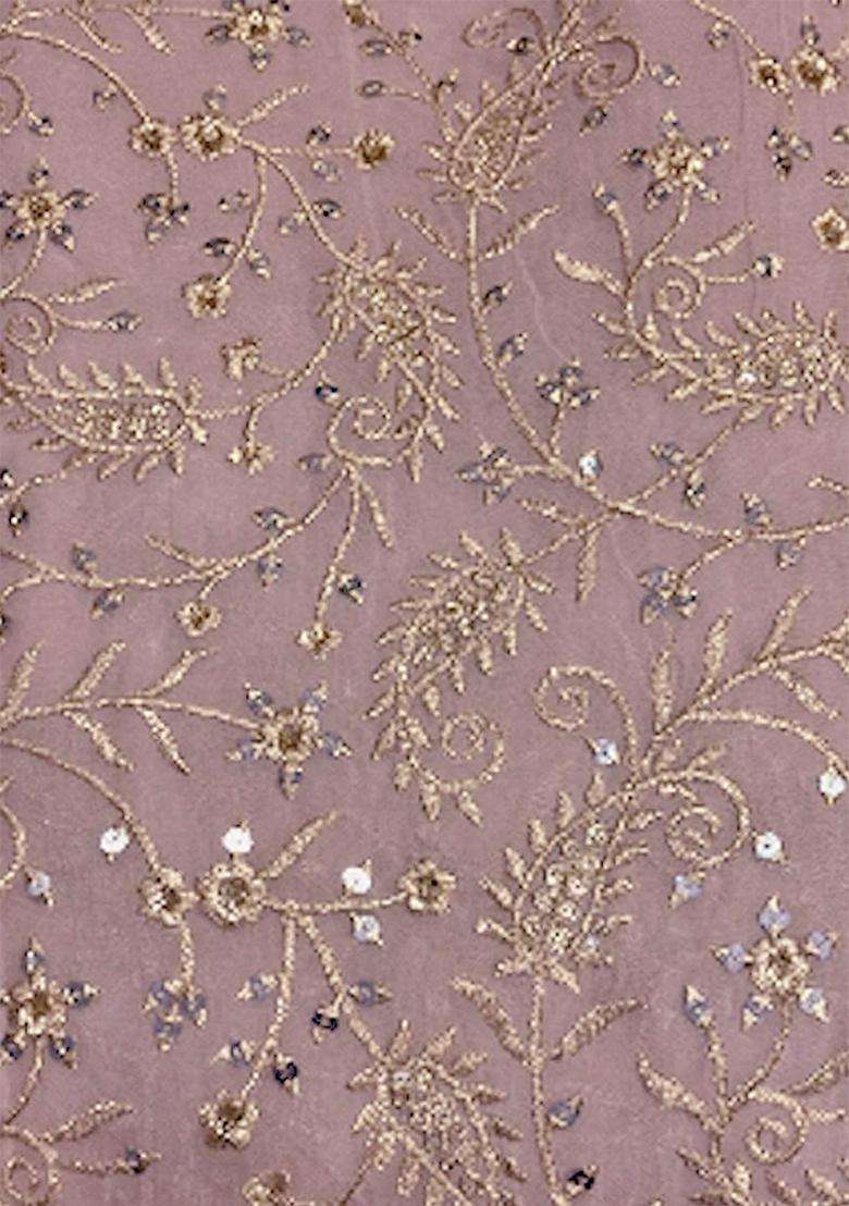 Mauve Sequin Net Sharara Set - Indya