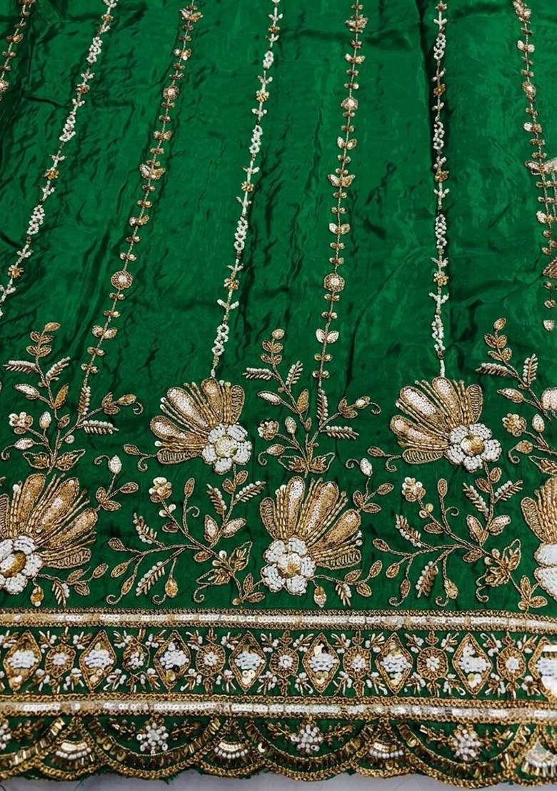 Emerald Green Sequin Shimmer Sharara Set - Indya