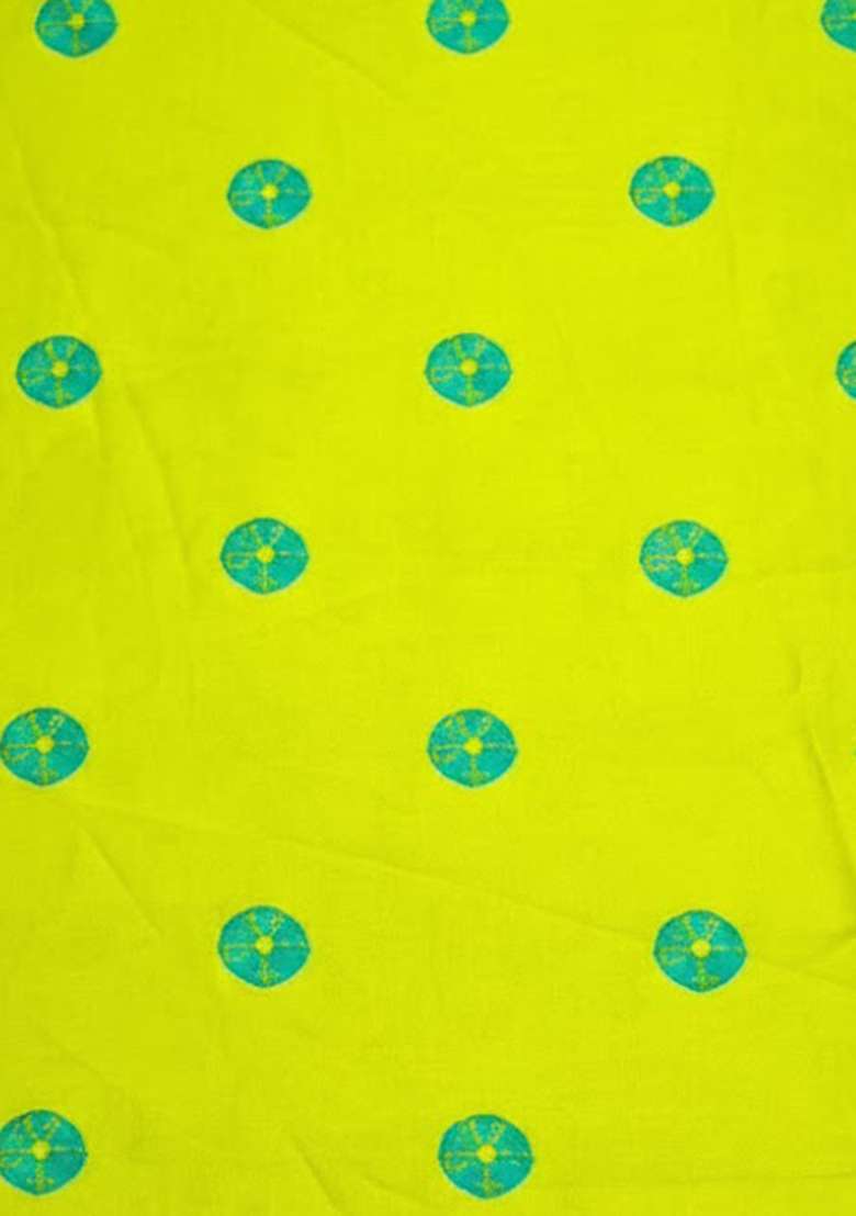 Lime Green Batik Print Satin Sharara Set - Indya