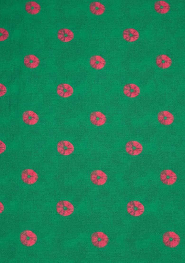 Green And Pink Batik Print Satin Sharara Set - Indya