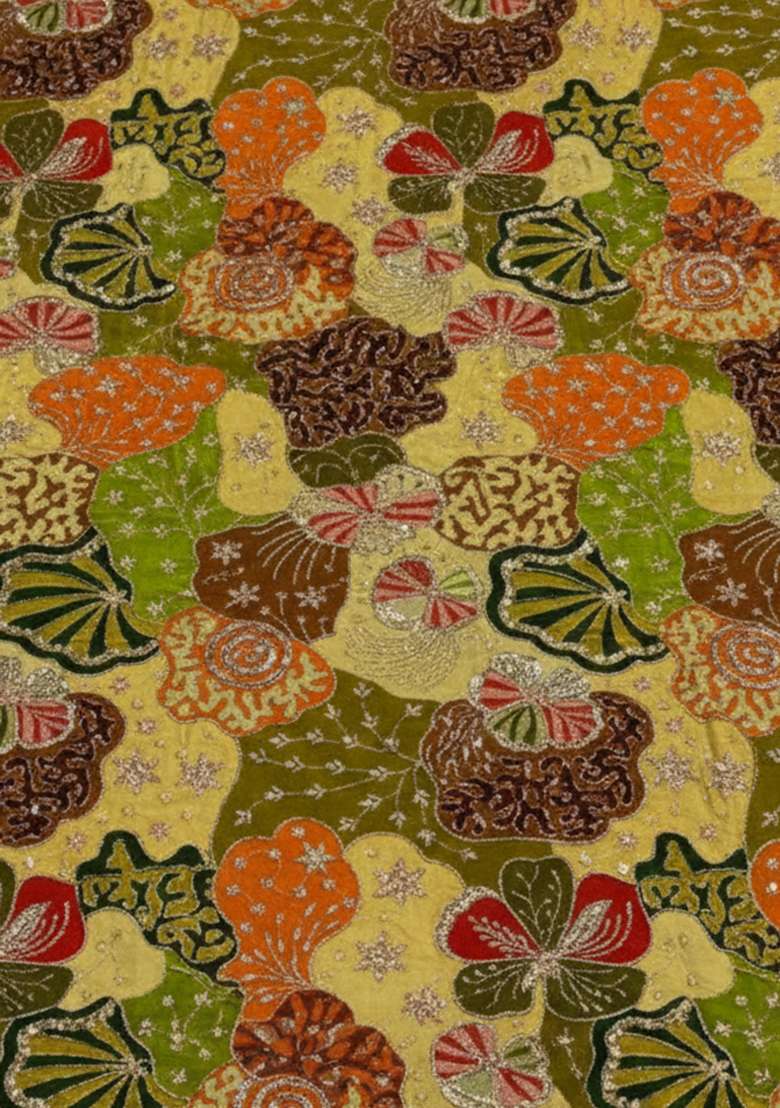 Beige Floral Print Crepe Sharara Set - Indya