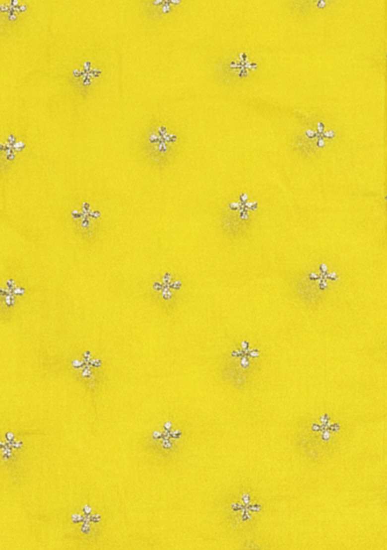 Yellow Embroidered Organza Sharara Set - Indya