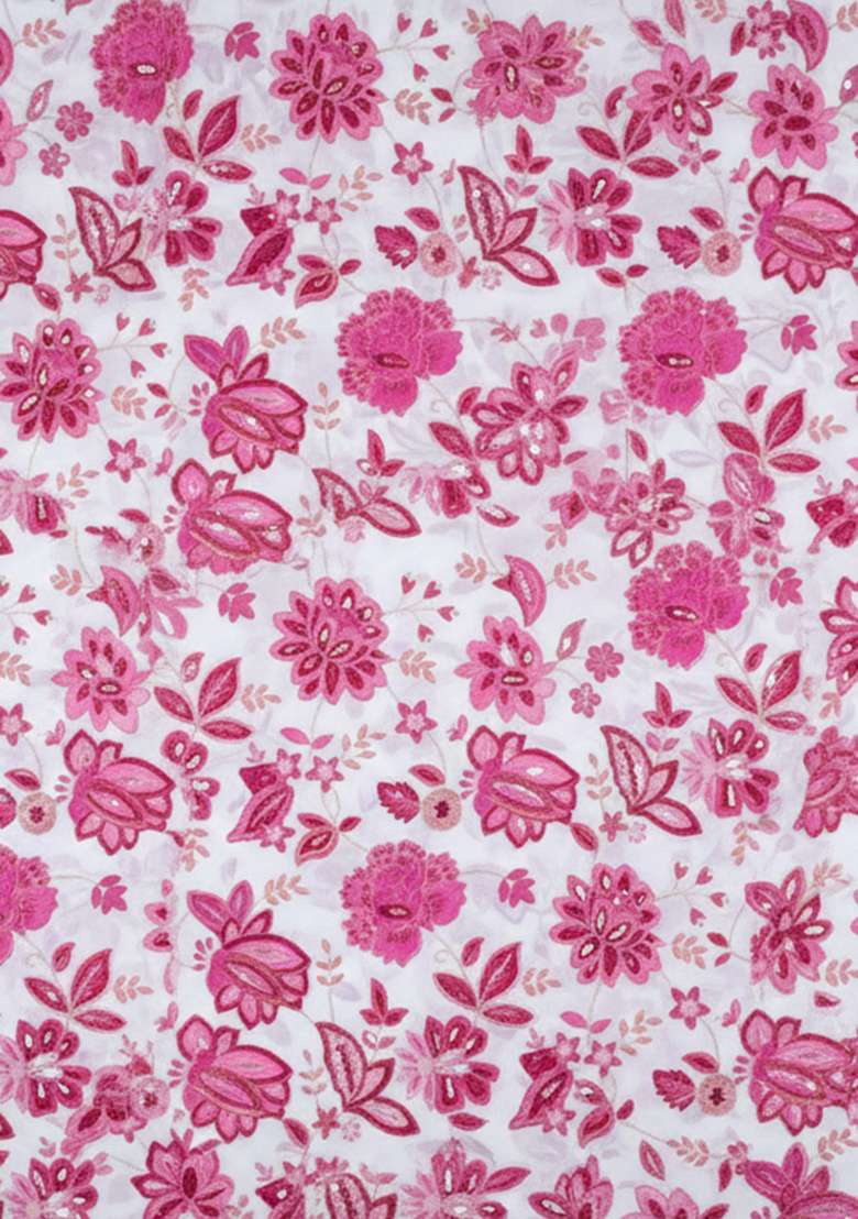 Rani Pink Floral Print Crepe Sharara Set - Indya