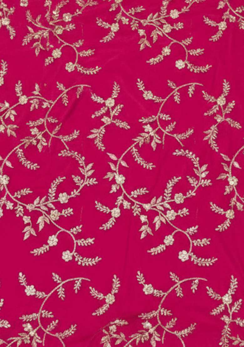 Rani Pink Embroidered Crepe Sharara Set - Indya