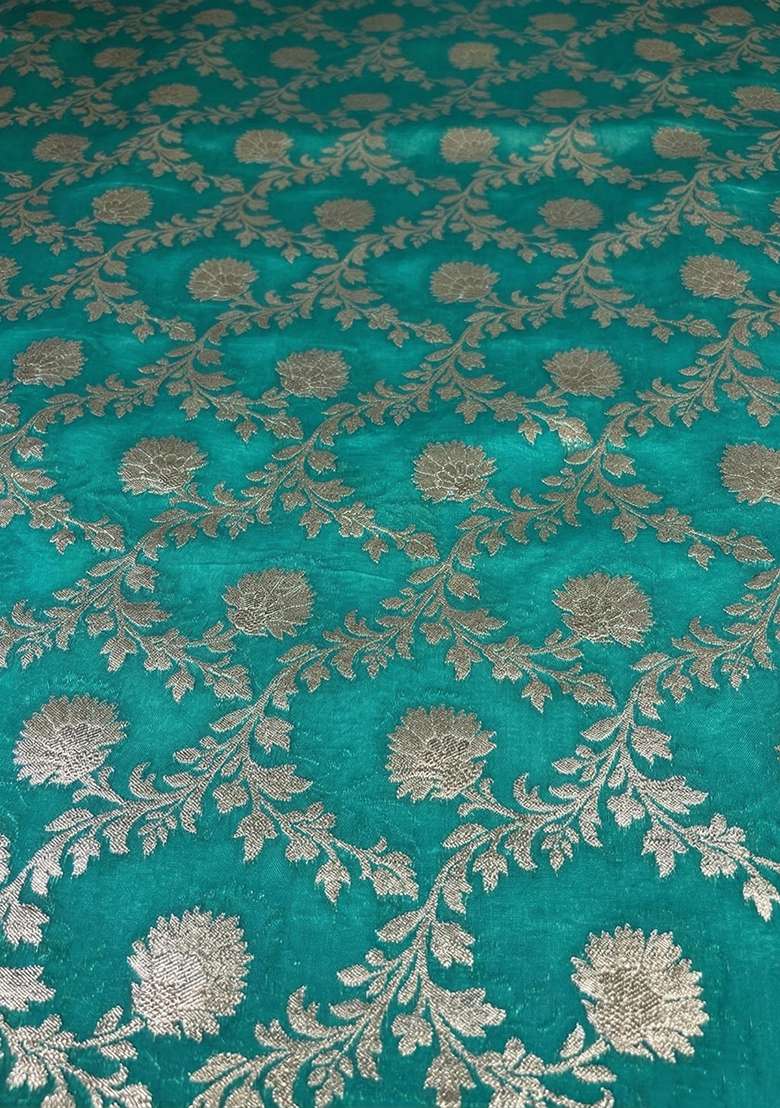 Teal Green Chanderi Sharara Set - Indya