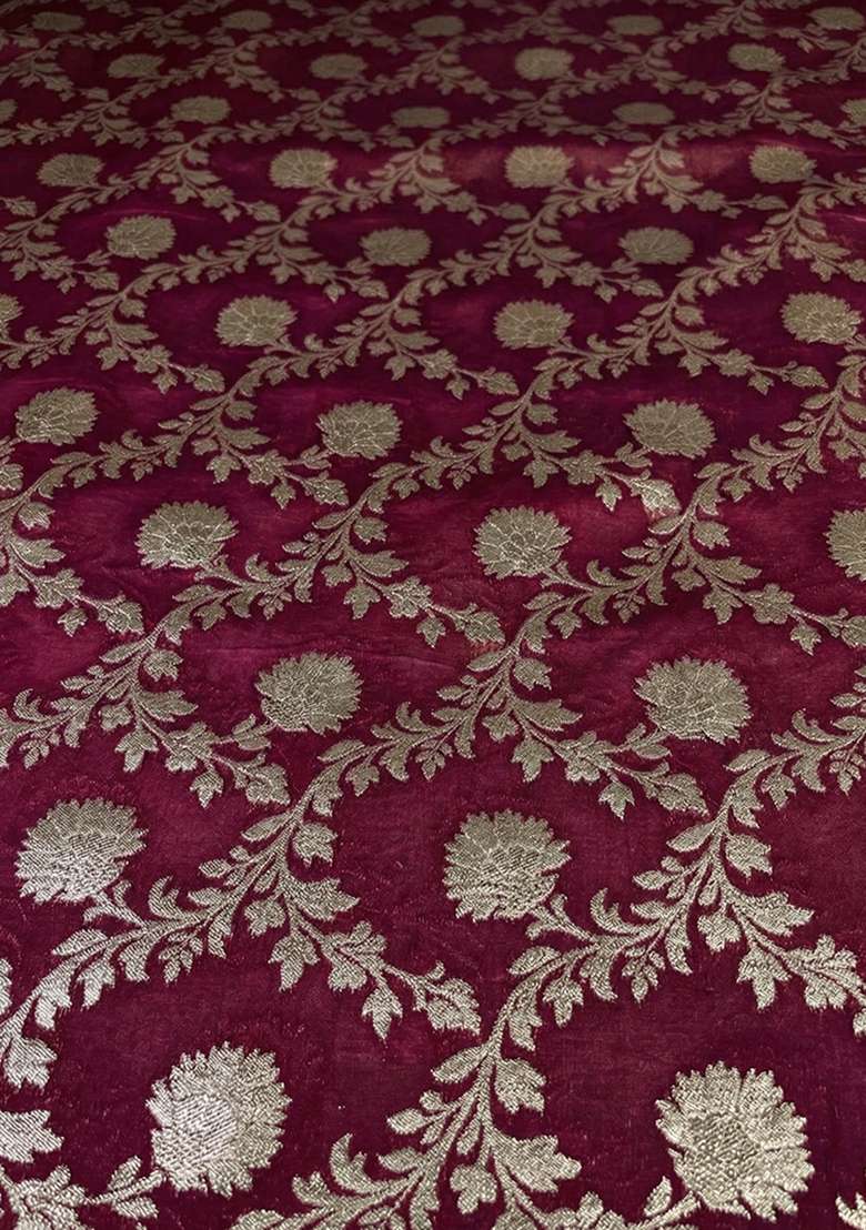Wine Chanderi Sharara Set - Indya