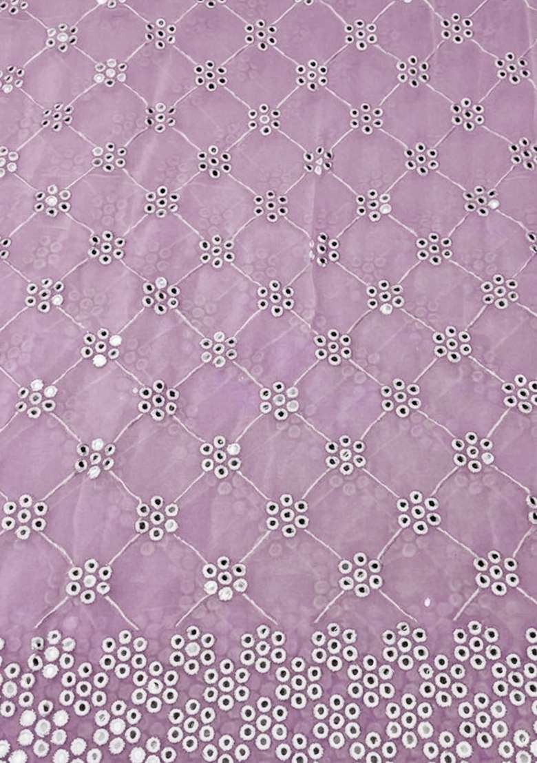 Lilac Embroidered Georgette Sharara Set - Indya