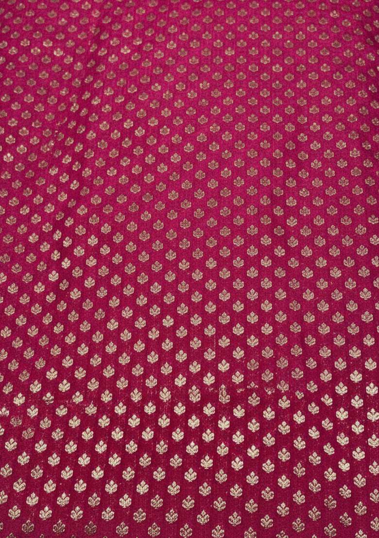 Rani Pink Silk Anarkali With Dupatta - Indya