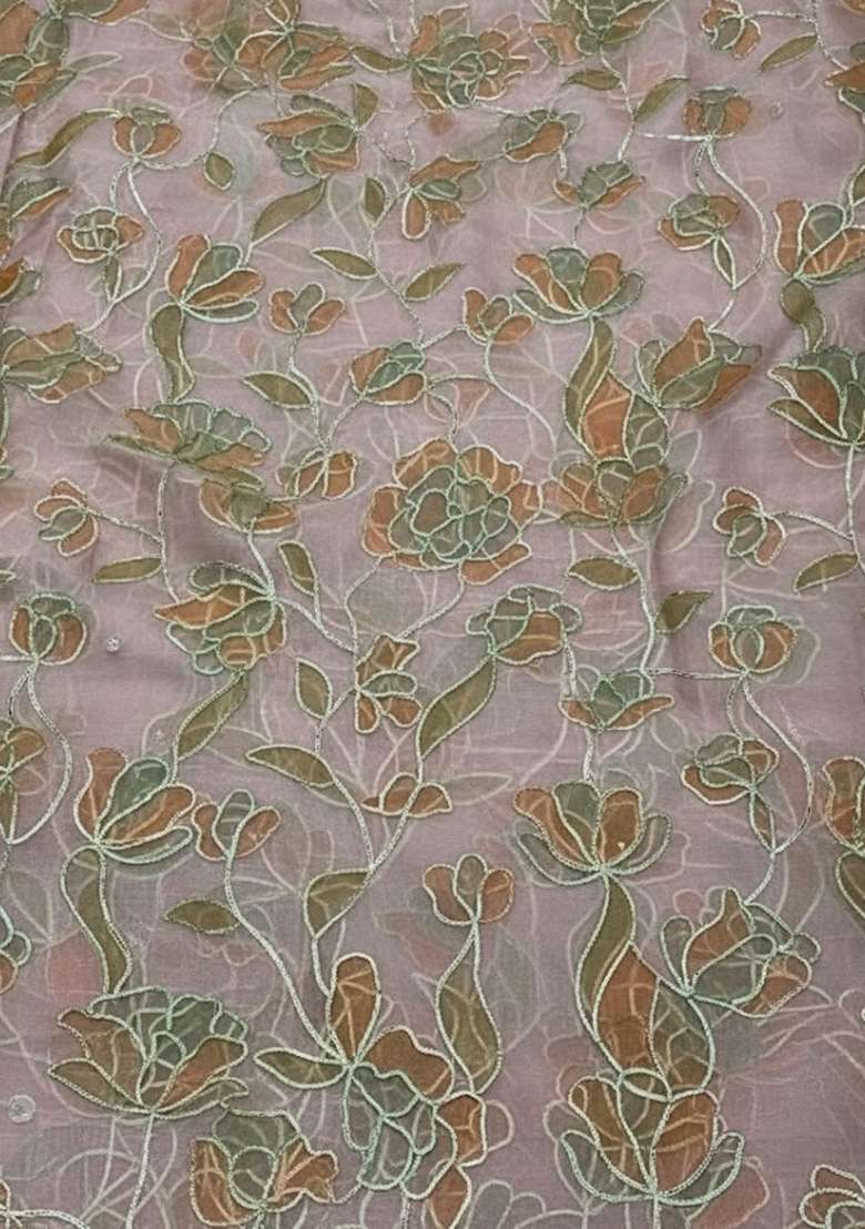 Dusty Pink Embroidered Organza Sharara Set - Indya
